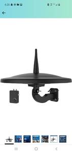 lot 17348 image: Outdoor TV Antenna, 1byone VHFUHF 720° Omnidirectional Reception Long Range Support 2TVs 4K 1080P for RoofAtticRVBalcony Upgrade Exclusive Smartpass Amplified TV Antenna with 39ft Coax Cable