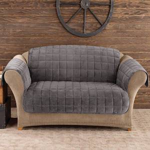 lot 17353 image: Sure Fit Velvet Deluxe Pet Sofa Slipcover with Sanitize Odor Release, Up to 76W, Backdrop is 50L