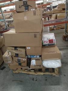 lot 4704 image: Miscellaneous Pallet bike rack, air mattress, Miscellaneous boxes(SOLD AS IS)