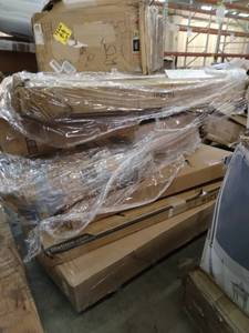 lot 4705 image: Miscellaneous Pallet exercise bike, Box spring, Miscellaneous boxes(Sold As Is)