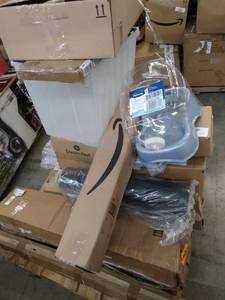 lot 4711 image: Miscellaneous Pallet water bowl, storage bin, Miscellaneous boxes(Sold As Is)