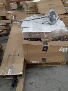 lot 4715 image: Miscellaneous Pallet Lamp, roof racks, Miscellaneous boxes(SOLD AS IS)