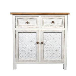 lot 63201 image: Luxen Home Wood And Metal Buffet Console Cabinet
