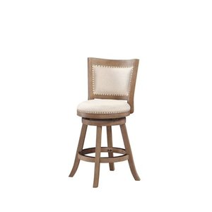 lot 63204 image: 24 Melrose Distressed Counter Height Barstool Driftwood Ivory - Boraam