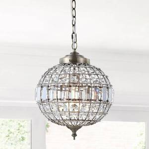 lot 63210 image: Jonathan Y Georgina 12 Crystal, Metal Led Chandelier Pendant