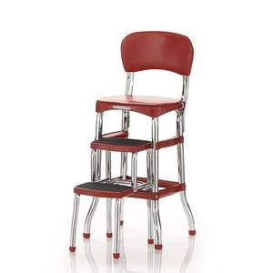 lot 63262 image: COSCO Stylaire Retro Chair  Step Stool with sliding steps, Red