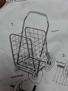 lot 63276 image: LARGE SHOPPING CART WITH RUBBER WHEELS