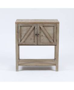 lot 63278 image: Luxen Home Wood Farmhouse Storage Cabinet