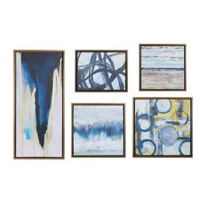 lot 63320 image: Madison Park Blue Bliss Natural Gallery Art 5-piece Set Retail$118.99