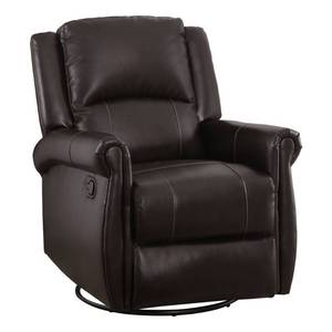 lot 63345 image: Abbyson Elena Dark Brown Swivel Glider Recliner Chair Retail$477.99