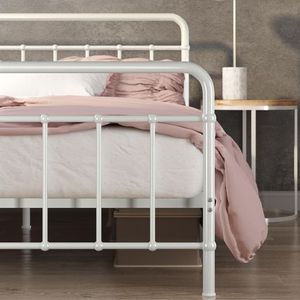 lot 63366 image: Zinus Florence White Metal Full Platform Bed Frame
