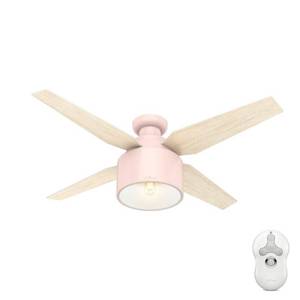 lot 63402 image: Hunter 52 Cranbrook Blush Pink Ceiling Fan with Light Kit and Remote