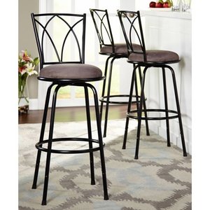 lot 63431 image: Delta Adjustable Metal Barstools, 3-Piece Set, Black