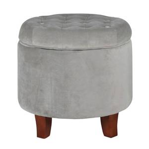 lot 63445 image: Large Round Storage Ottoman Gray - HomePop