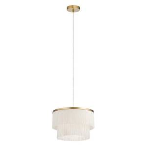 lot 63497 image: Caterina River of Goods Metal Hanging Pendant Light With Fringe Shade - 14 x 14 x 13.561.5 Retail$94.49