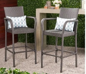 lot 63215 image: CHRISTOPHER KNIGHT OUTDOOR DELFINA BARSTOOLS SET OF 2