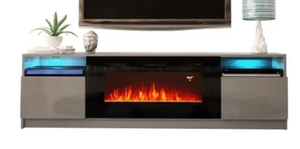 lot 63237 image: Gray Strick & Bolton Amsden Electric Fireplace TV Stand Retail $669.99