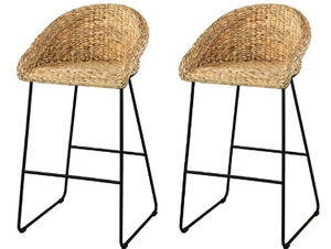 lot 63245 image: SEI PAIR WATER HYQCINTH BARSTOOLS 1 PAIR