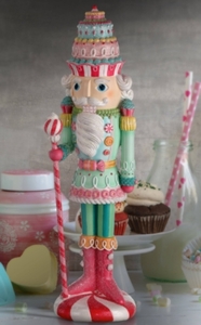 lot 63254 image: 22  RESIN PASTEL PEPPERMINT NUTCRACKER