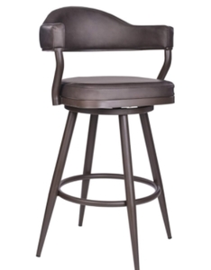 lot 63271 image: ARMEN LIVING 8256-BS JUSTIN 30 BARSTOOL VRG COFFEE BLACK FINISH LEGS