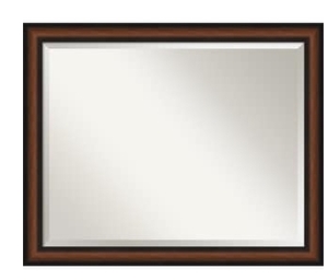lot 63310 image: Porch & Den Peony Walnut Finish Vanity Mirror