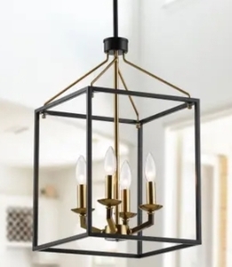 lot 63479 image: 12 Wide Matte Black and Gold 4-Light E