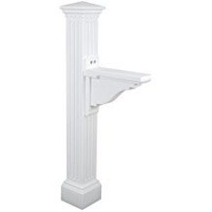 lot 37194 image: Manchester Mailbox White Support - Appears to only have the mailbox platform (no post included)