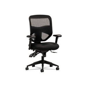 lot 37210 image: High-Back Task Chair, Mesh Back, Padded Mesh Seat, Black