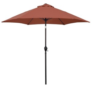 lot 37225 image: Astella 9 ft. Aluminum Market Patio Umbrella with Fiberglass Ribs, Crank Lift and Push-Button Tilt in Brick Polyester