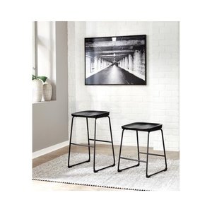 lot 37226 image: Signature Design by Ashley Showdell Tall Barstool Set of 2 Black