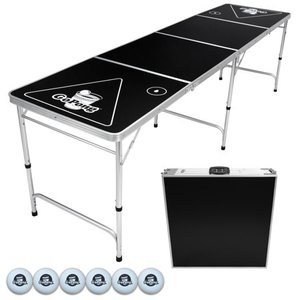 lot 37266 image: 8 Portable Folding Beer PongFlip Cup Table, 6 Balls Included
