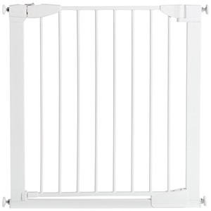 lot 37281 image: Munchkin Auto Close Pressure Mount Baby Gate for Stairs, Hallways and Doors, Metal, White