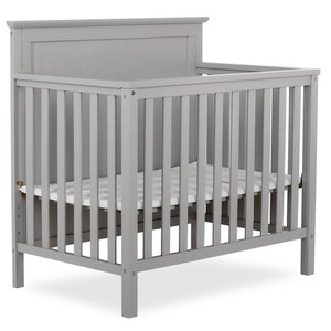 lot 37292 image: Dream On Me Harbor 4-in-1 Convertible Mini Crib in Pebble, Greenguard Gold Certified