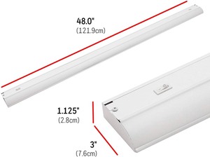 lot 37183 image: UltraPro 48in. Direct Wire LED Light Fixture, Selectable White, Selectable Brightness, LED Light Strip, Under Cabinet Lighting