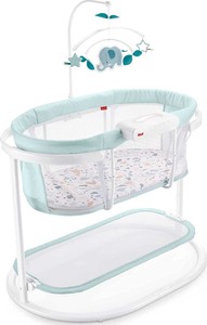 lot 37208 image: Fisher-Price Soothing Motions Bassinet Pacific Pebble, Baby Bassinet with Soothing Lights, Music, Vibrations, and Motion