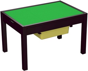 lot 37274 image: Large 2 in 1 Kid Activity Table with Storage - Great addition to a kids lego collection Play Table for Kids,Boys,Girls, Espresso