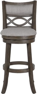 lot 37286 image: Counter Swivel Bar Stool with Open Back and Fabric Upholstered Seat & Back Rest, 29-Inch, Gray