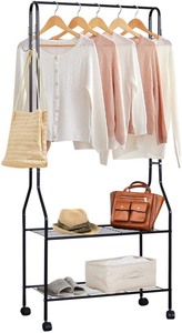 lot 37308 image: Clothing Garment Rack Heavy Duty Clothes Rack Commercial Grade Rolling