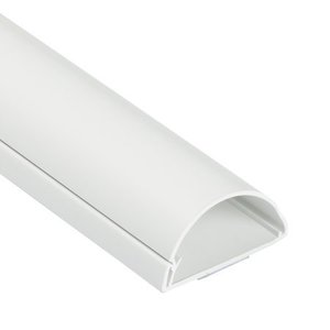 lot 37318 image: Cable Management - D-Line Cable Raceway Large On-Wall Cord Cover White 39 Inch Channel Hide and Conceal Cords, Cables, or Wires Cable Management 2 inch (W) x 1 inch (H)