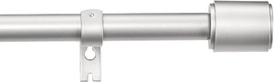 lot 37319 image: Adjustable Curtain Rod With Cap Finials, 72 inch to 144 inch, Satin Nickel Finish