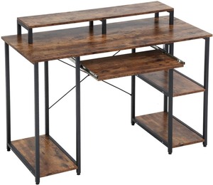 lot 37249 image: Computer Desk 46 Gaming Writing Desk with Keyboard TrayMonitor Stand ShelfStorage ShelvesCPU Stand for Home Office