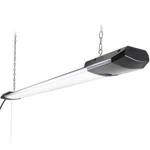 lot 5565 image: Newhouse Lighting NH-SHOP-M4FT10K 4FT 100W LED Shop Light, 10,000 Lumens, 4000K Garage, Utility Ceiling, Chain Mount, 1-Pack, Silver