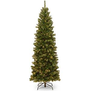 lot 5570 image: National Tree 7 North Valley Spruce Pencil Slim Tree with Clear Lights