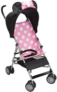 lot 5578 image: Disney Umbrella Stroller with Basket, Pink Minnie