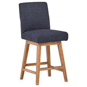 lot 5580 image: Amazon Brand �� Stone & Beam Sophia Modern Swivel Kitchen Counter Height Stool, 39.4H, Navy Blue