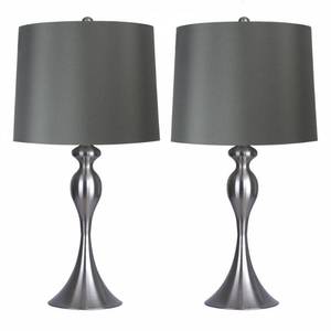 lot 5592 image: Grandview Gallery Curvy Metal Table Lamp (Set of 2)- Retail$99.99
