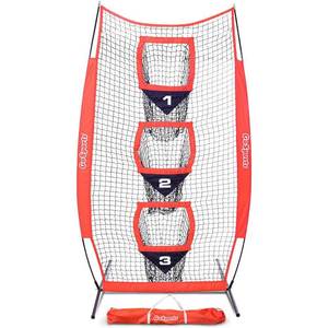 lot 5602 image: GoSports 8 x 4 Football Training Vertical Target Net Improve QB Throwing Accuracy  Includes Foldable Bow Frame and Portable Carry Case