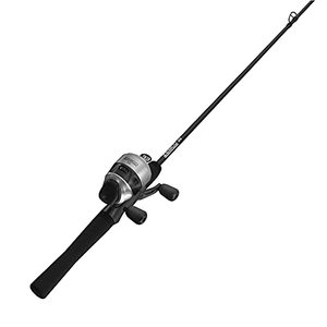 lot 5609 image: Zebco 33 Spincast Reel and Fishing Rod Combo, 6-Foot 2-Piece Fiberglass Rod with EVA Handle, Quickset Anti-Reverse Fishing Reel with Bite Alert, SilverBlack