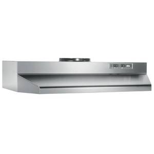 lot 5620 image: Broan-NuTone 413004 Non-Ducted Ductless Range Hood with Lights Exhaust Fan for Under Cabinet, 30-Inch, Stainless Steel
