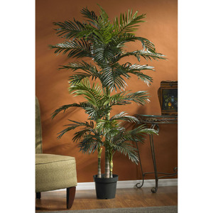 lot 5622 image: Nearly Natural 6.5 Golden Cane Palm Silk Tree